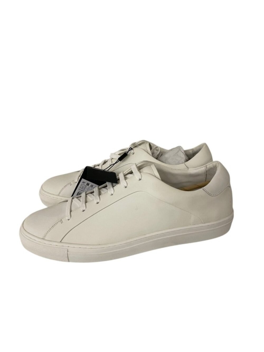 Massimo Dutti Mens Sneakers Size EU 46 US 13 White Leather Low Top 2161/451 NWT
